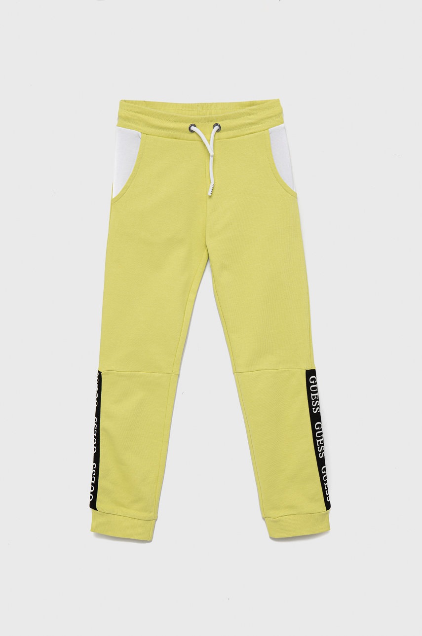 

Guess - Детски памучен панталон, Зелен