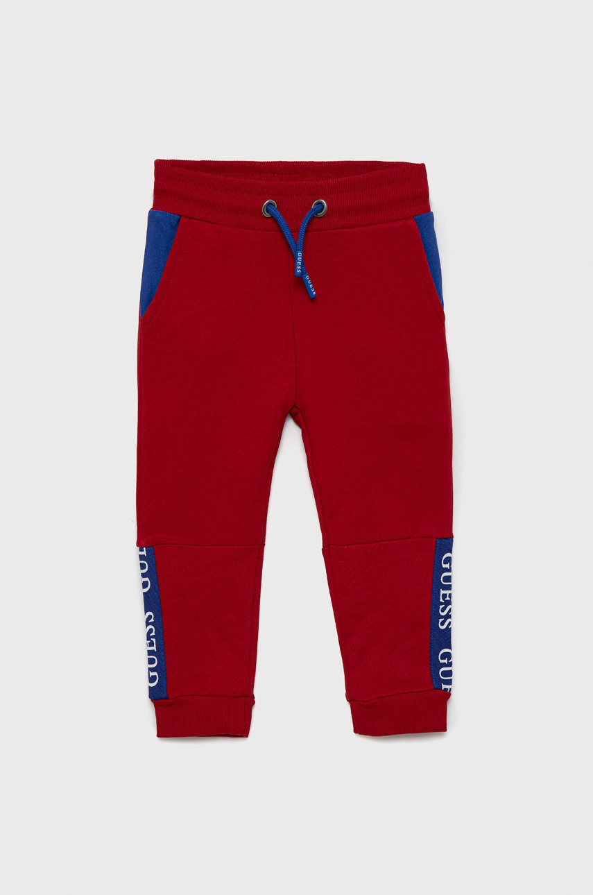 

Guess - Детски памучен панталон, Червен