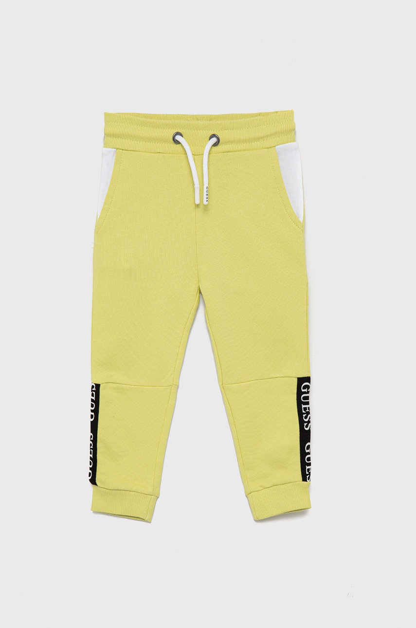

Guess - Детски памучен панталон, Зелен