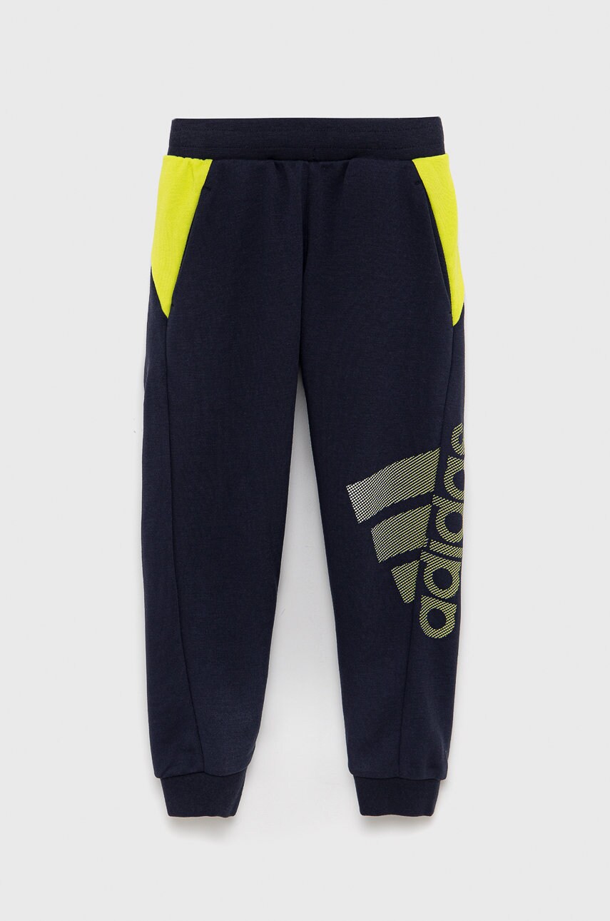 Adidas performance pantaloni copii he0002 culoarea albastru marin, cu imprimeu