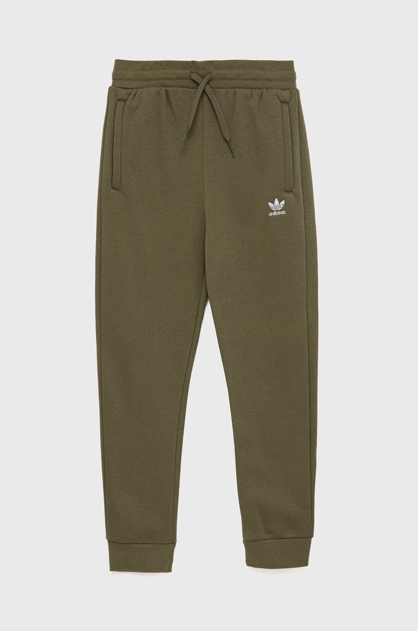 Adidas originals pantaloni copii culoarea verde, cu imprimeu