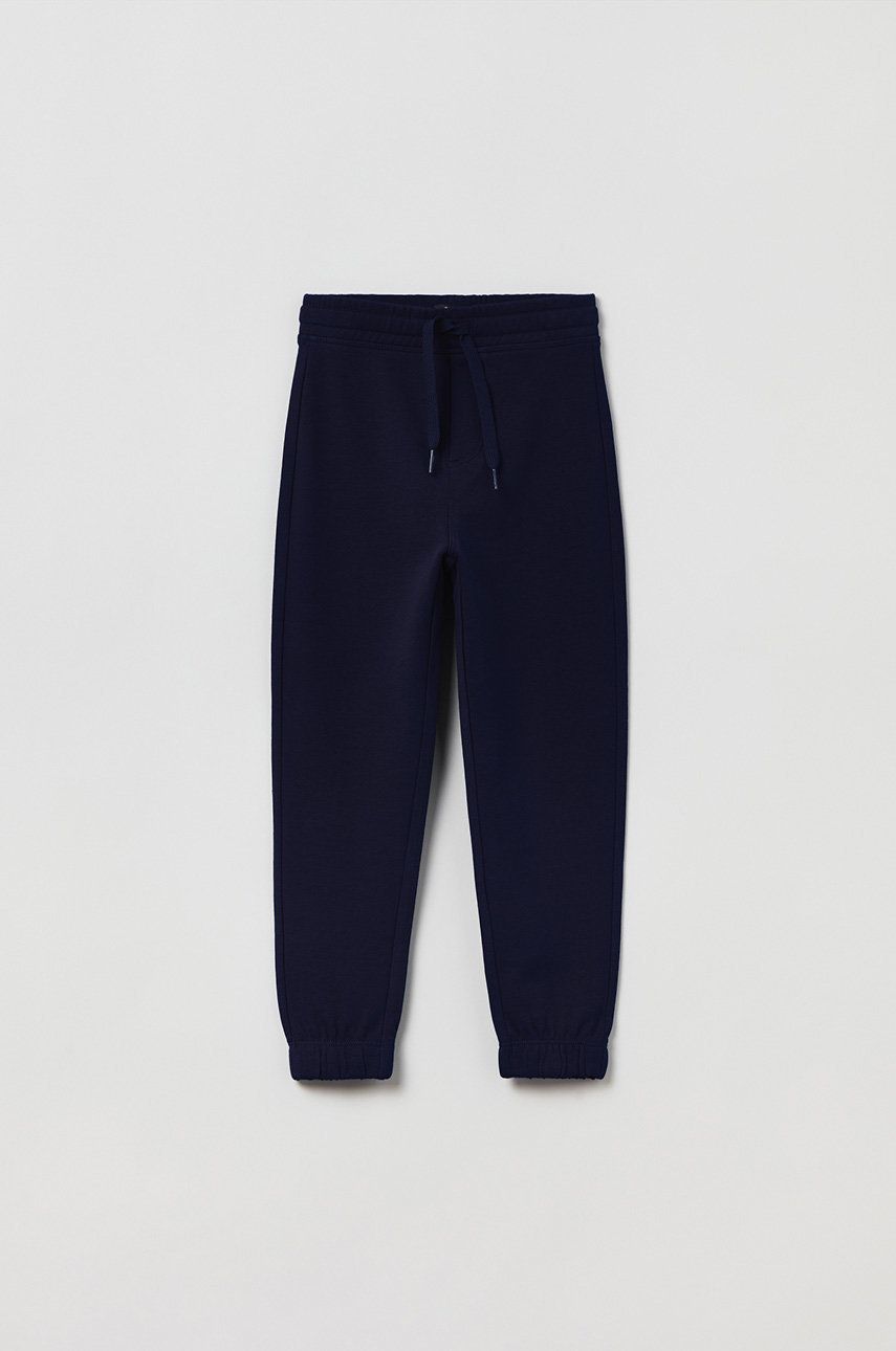 OVS pantaloni de trening pentru copii culoarea albastru marin, neted 2023 ❤️ Pret Super answear imagine noua 2022
