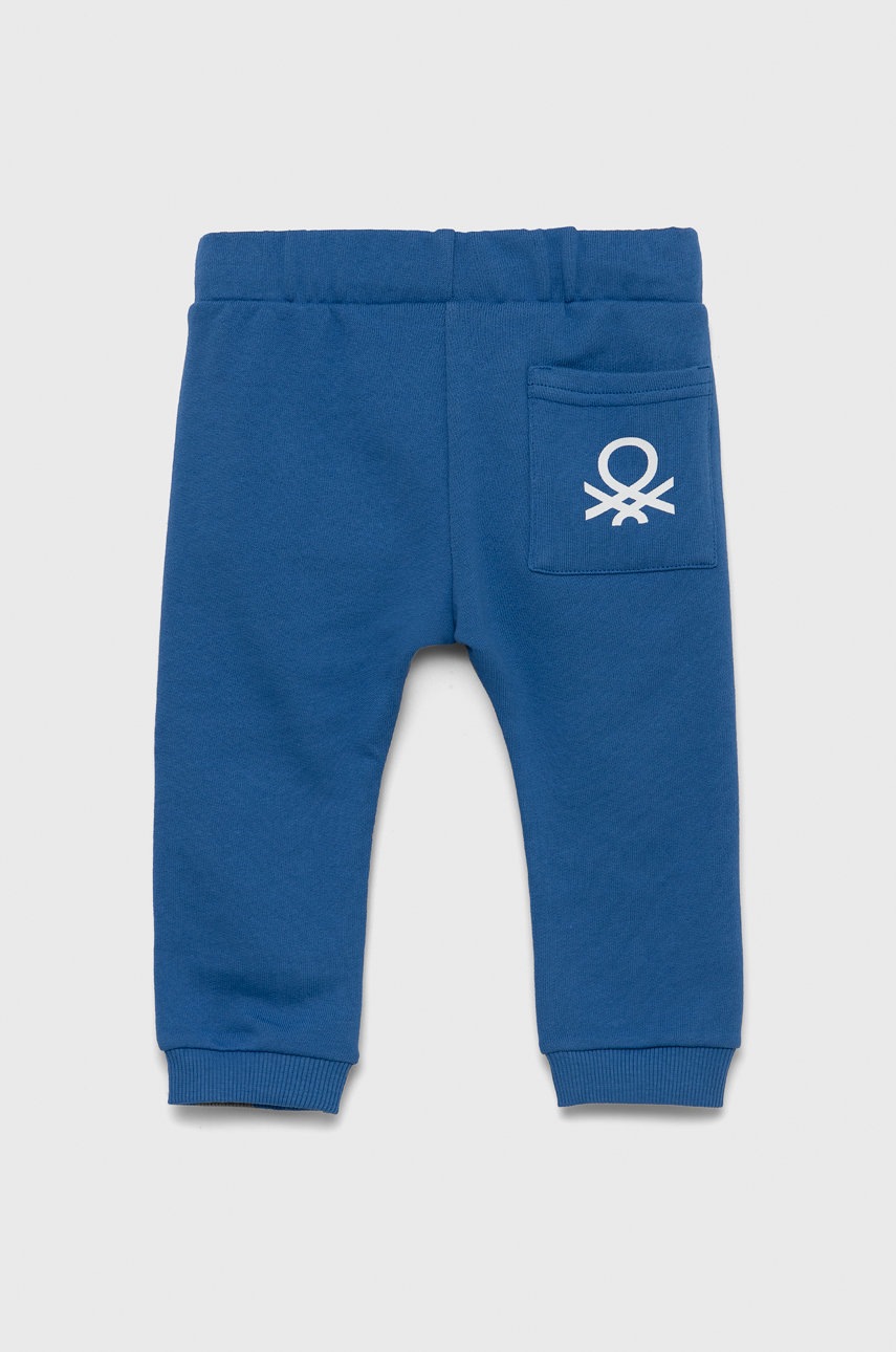 

Дитячі бавовняні штани United Colors of Benetton гладке