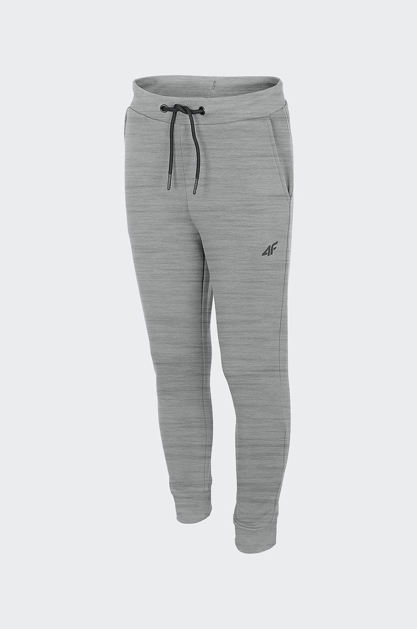 4F pantaloni de trening pentru copii culoarea gri neted
