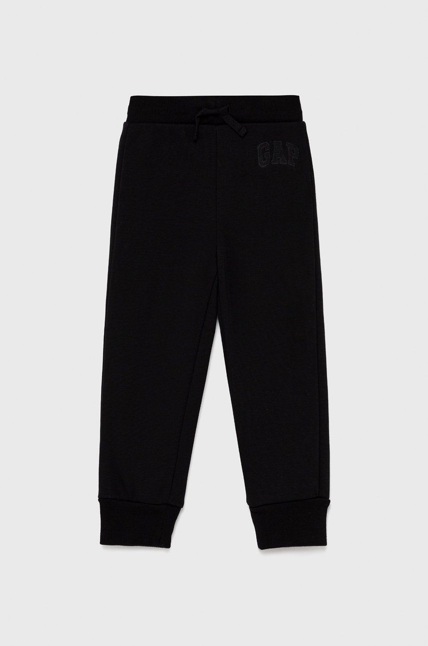 GAP pantaloni de trening pentru copii culoarea negru, cu imprimeu