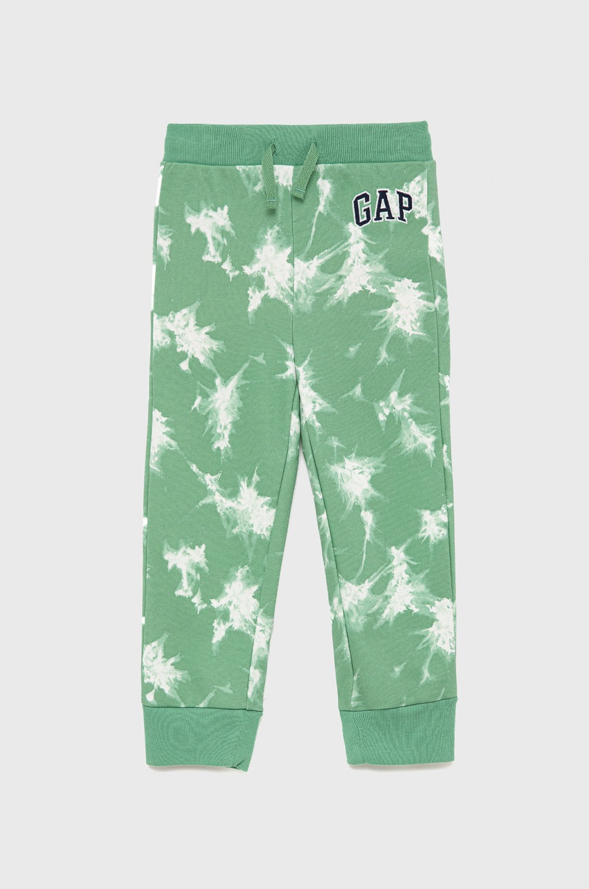 GAP pantaloni de trening pentru copii culoarea verde, cu imprimeu