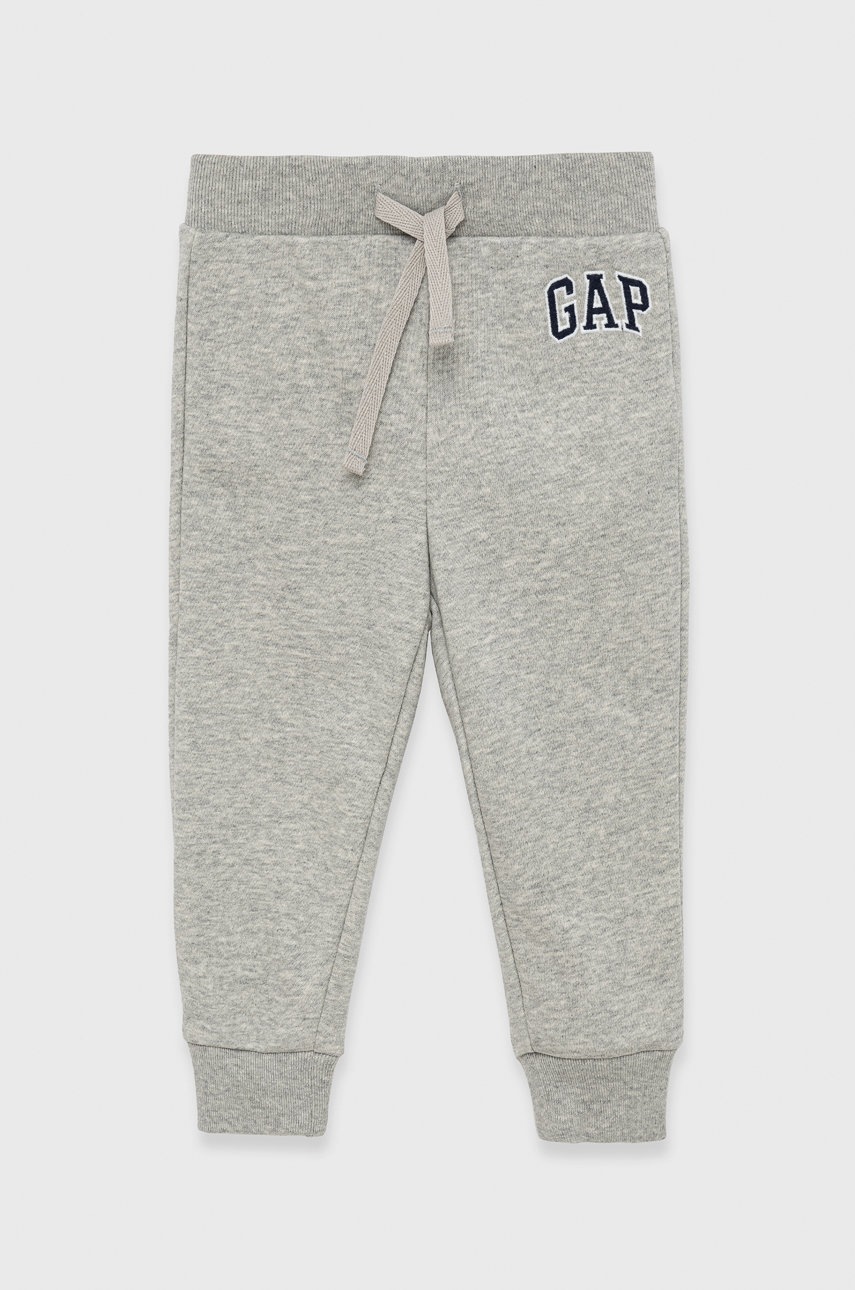 

Детски спортен панталон GAP в сиво с изчистен дизайн, Сив