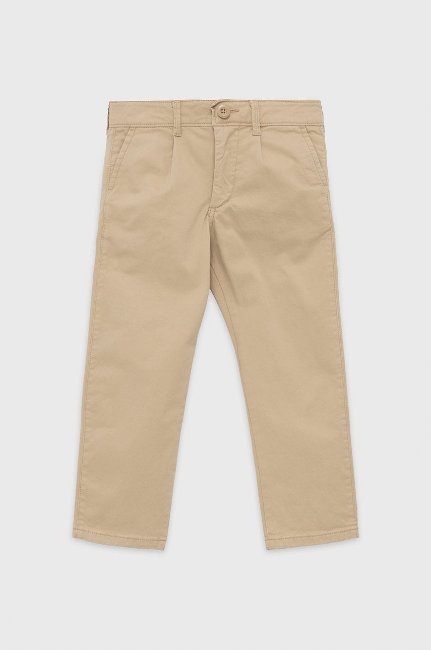 Gap pantaloni copii culoarea bej, neted