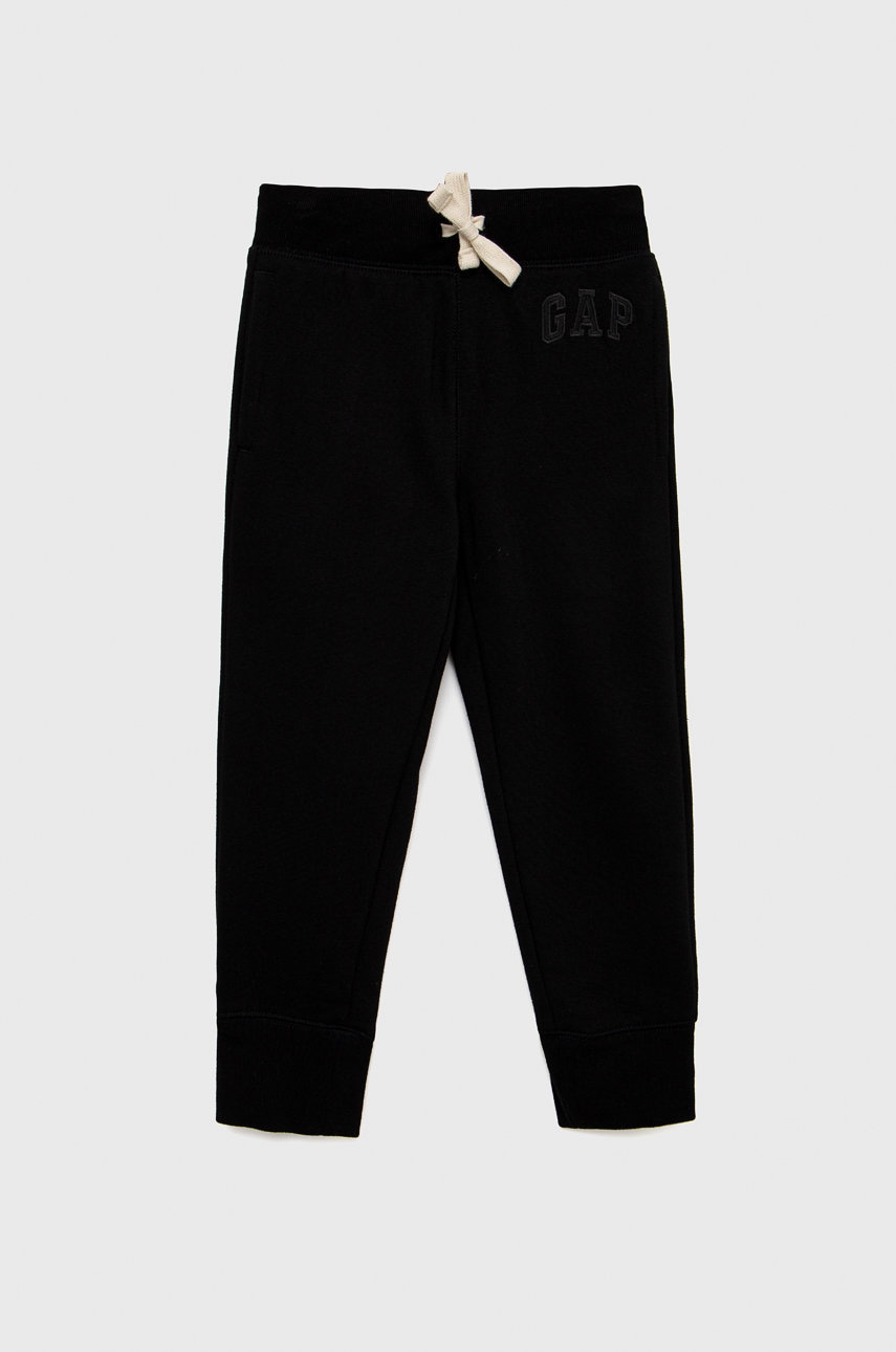 Gap pantaloni de trening pentru copii culoarea negru, neted