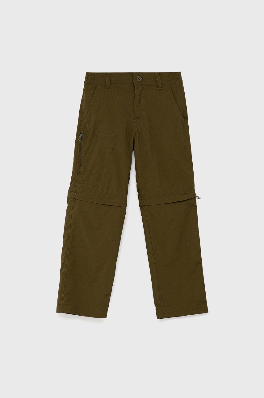 Columbia spodnie dziecięce kolor zielony gładkie