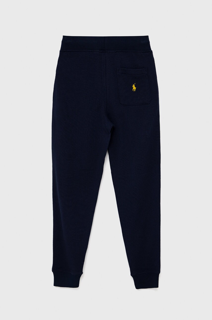 

Дитячі бавовняні штани Polo Ralph Lauren колір синій з принтом