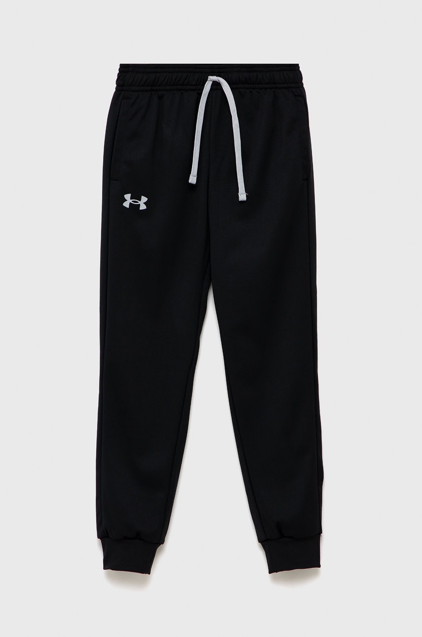 Under Armour pantaloni copii culoarea negru, neted