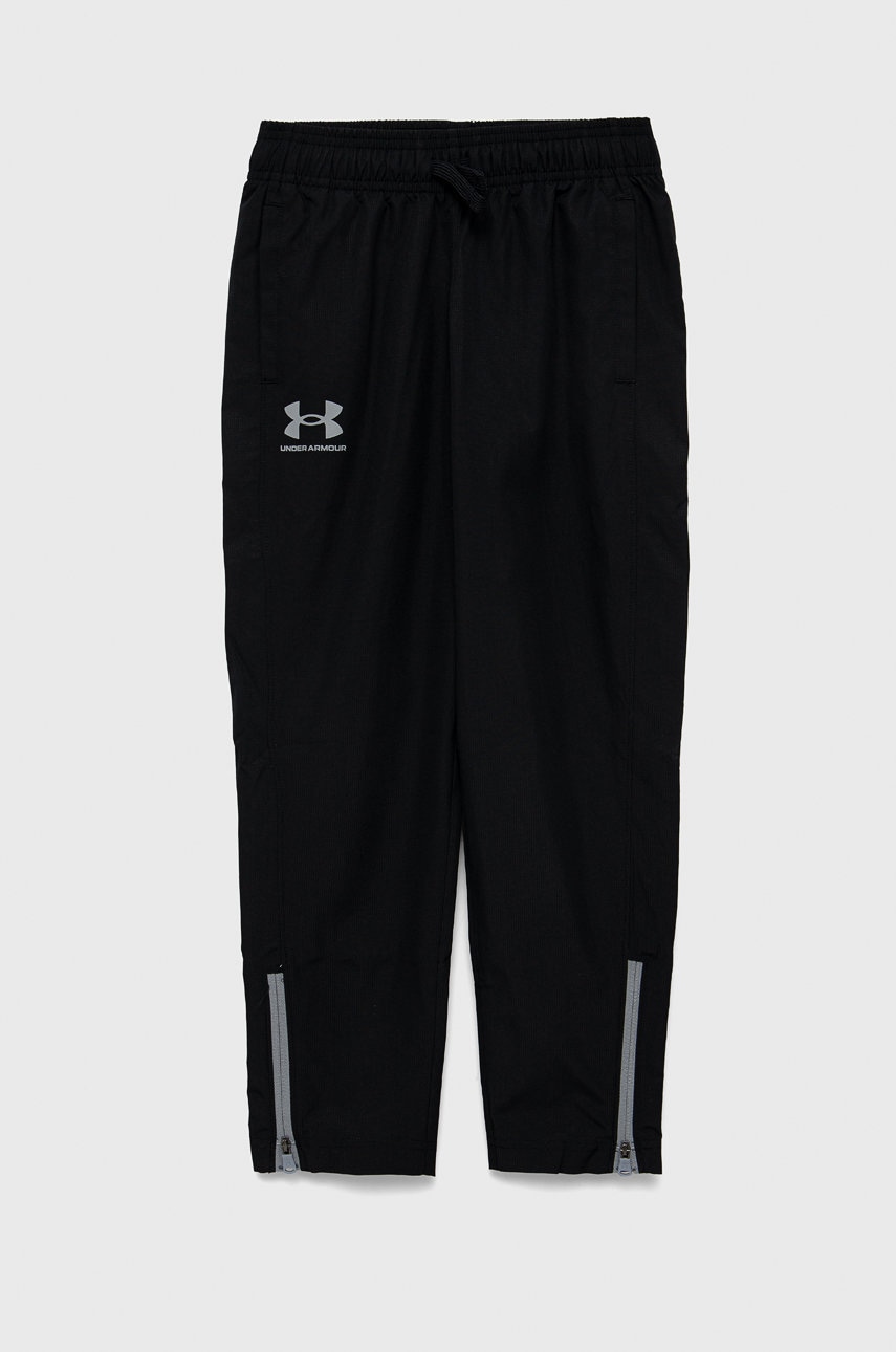 Under Armour pantaloni copii 1370184 culoarea negru, neted