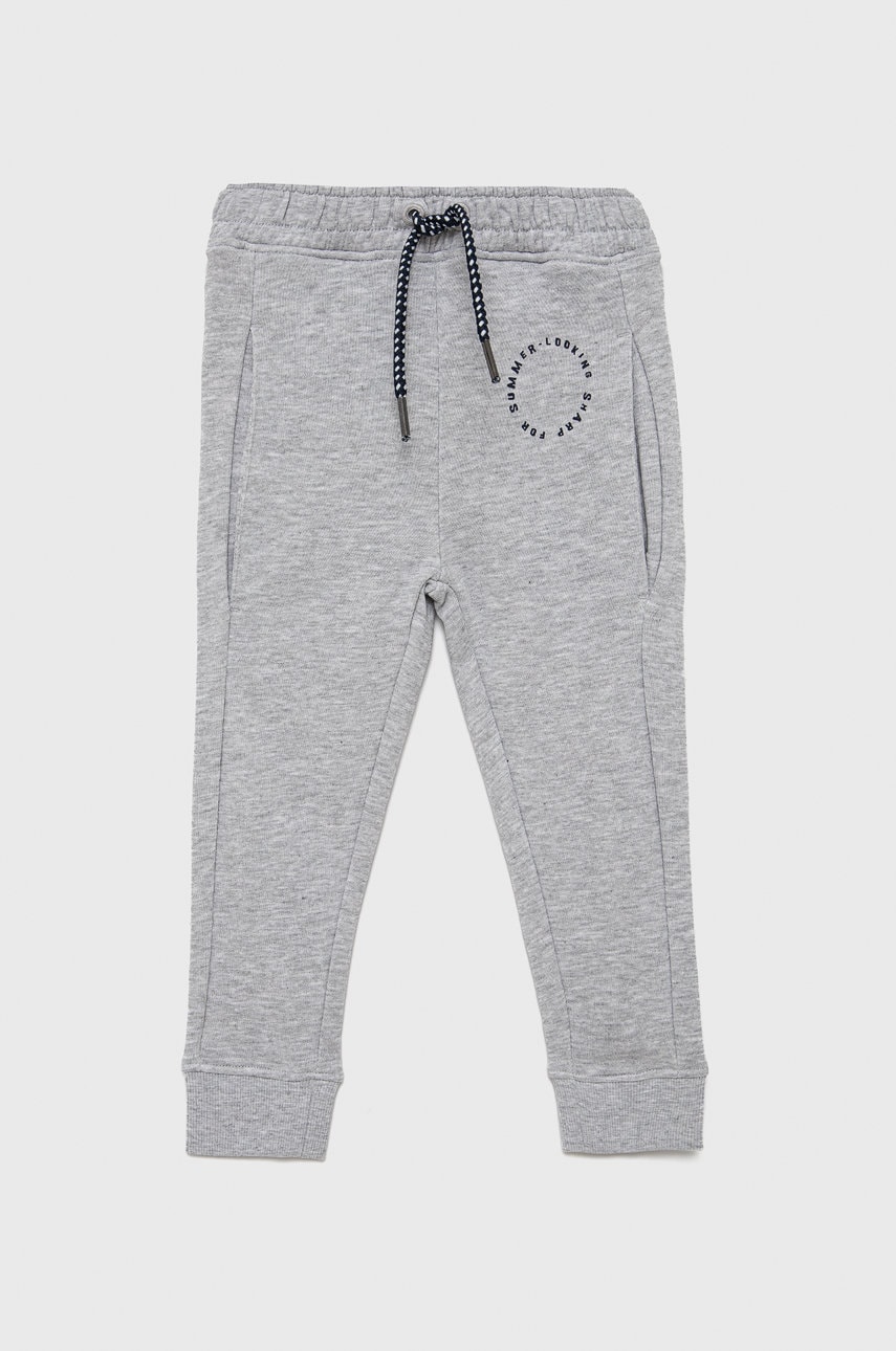 Tom Tailor pantaloni copii culoarea gri, cu imprimeu