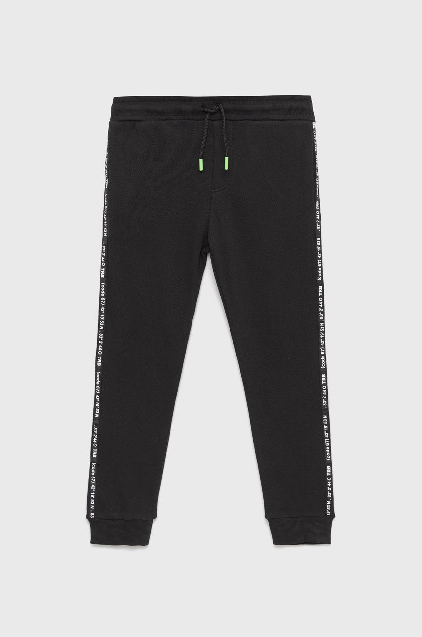Birba&trybeyond pantaloni de trening pentru copii culoarea negru, cu imprimeu