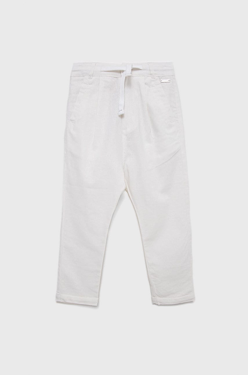 Birba&trybeyond pantaloni copii culoarea alb, neted