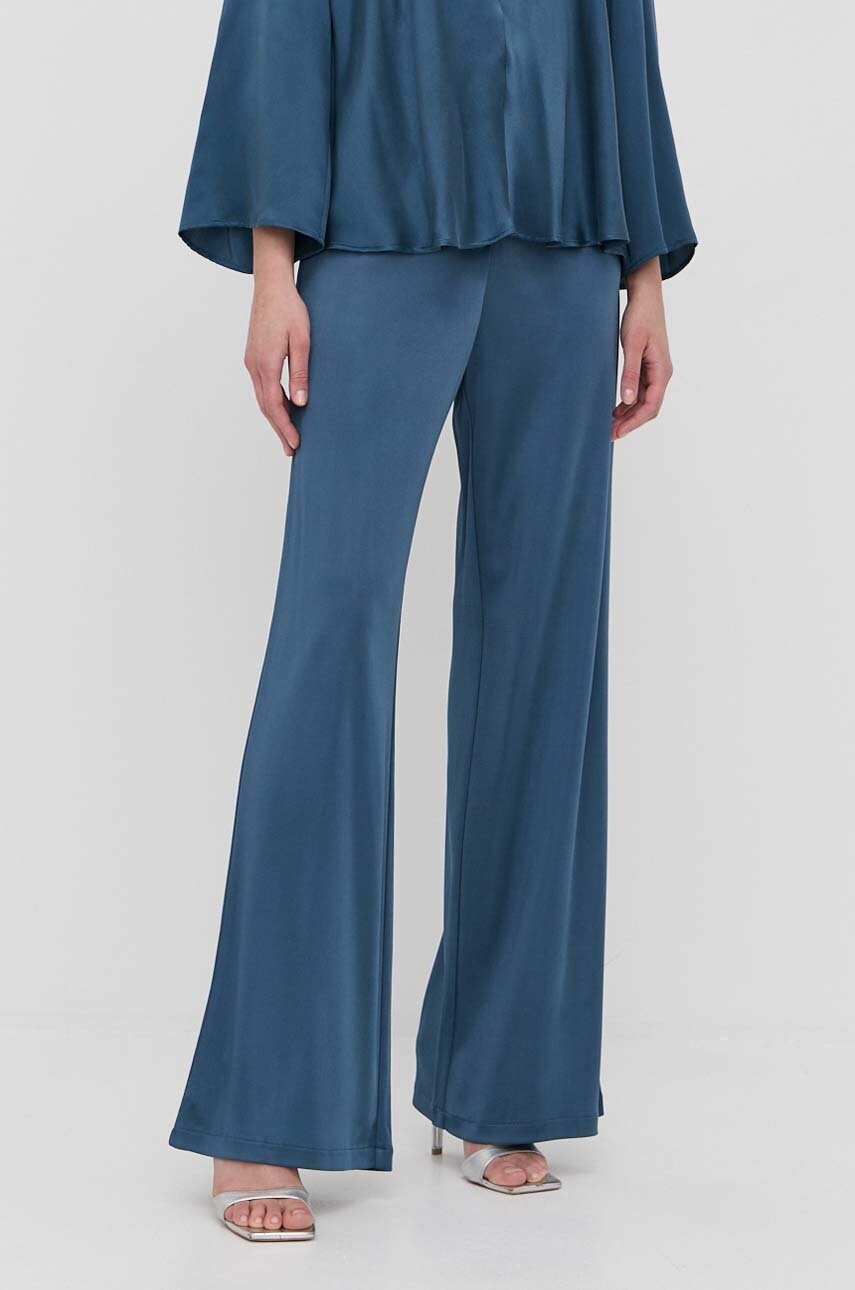 Max&co. pantaloni femei, culoarea albastru marin, drept, high waist