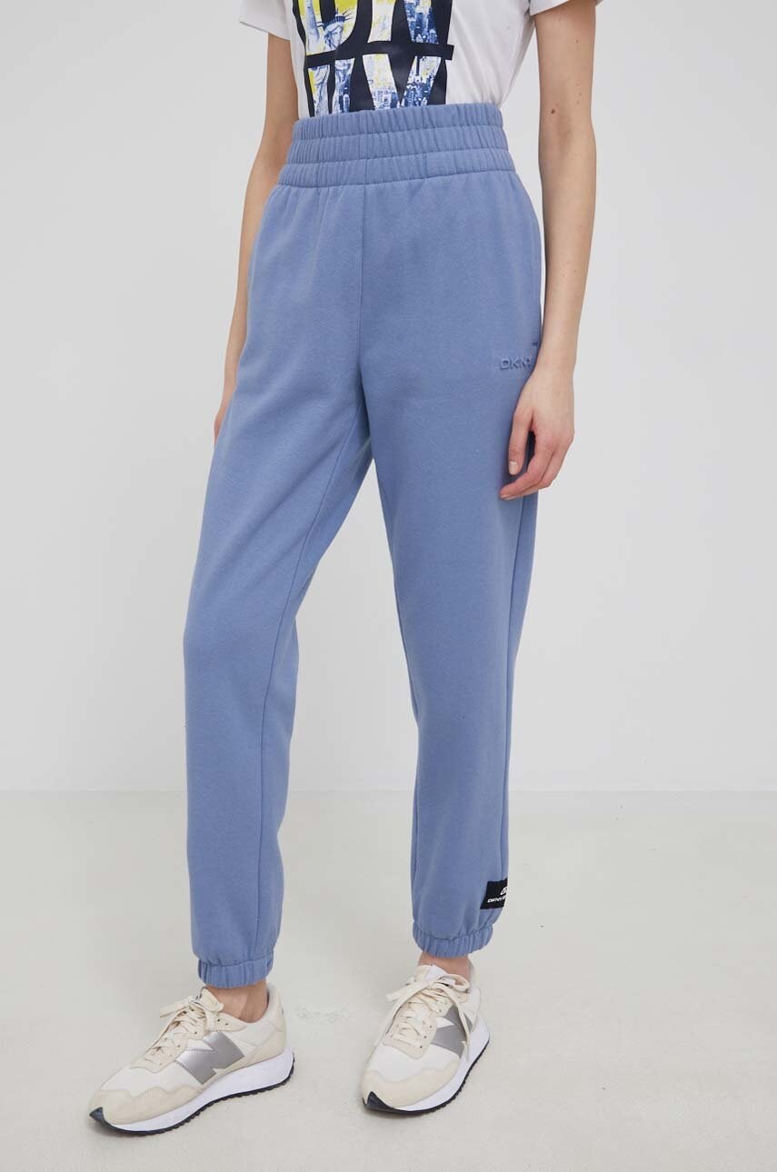 Dkny pantaloni femei, culoarea violet, neted