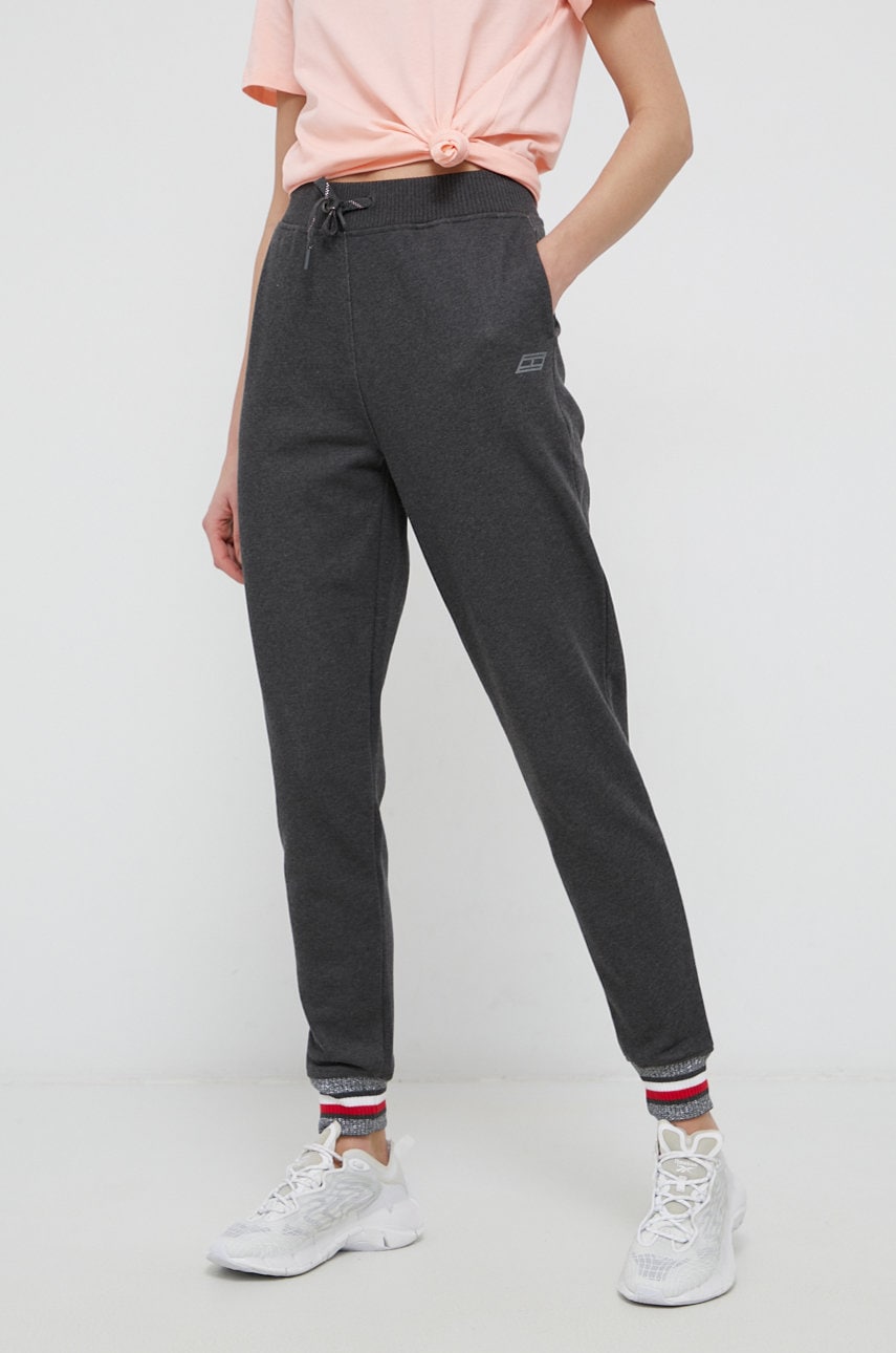 Tommy Hilfiger Spodnie damskie kolor szary gładkie