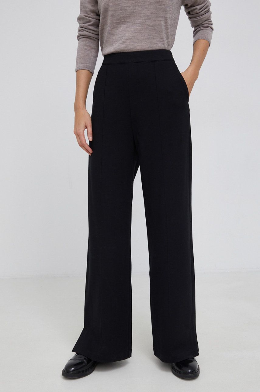 Calvin Klein Spodnie damskie kolor czarny proste high waist