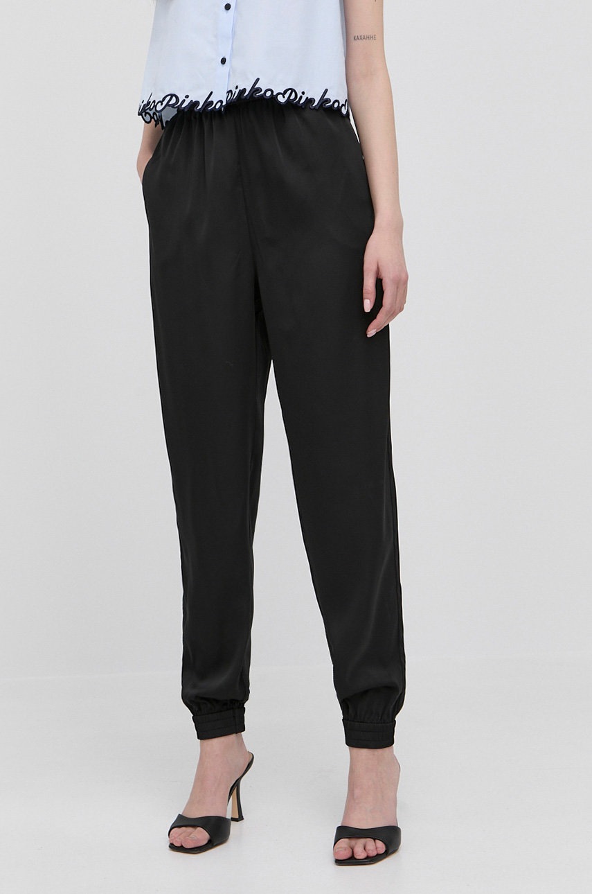 Guess Spodnie damskie kolor czarny proste high waist