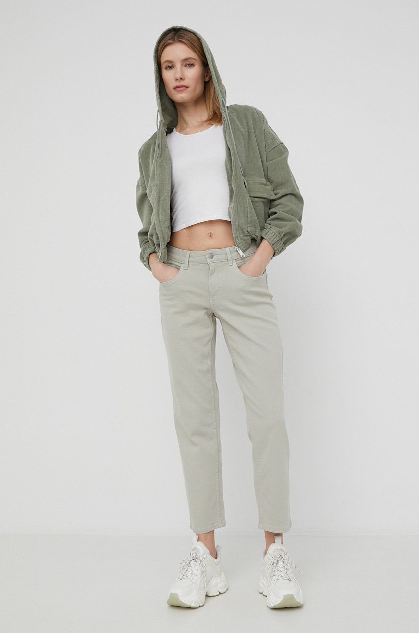 JDY jeansi femei, culoarea gri, medium waist answear.ro