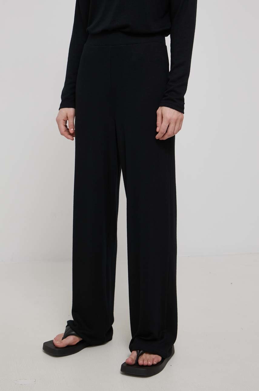 Панталон за трениране Only Play дамско в черно с широка каройка, с висока талия, Черен