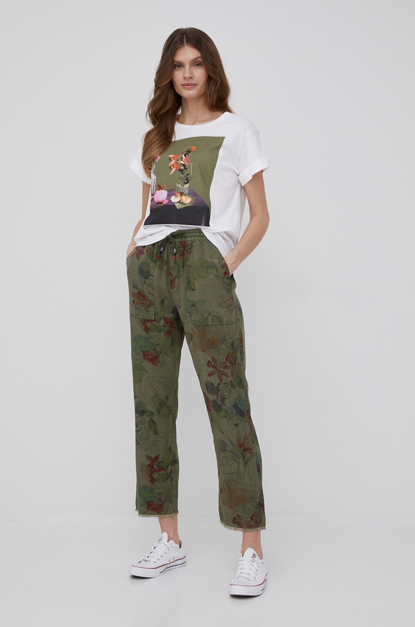 

Брюки Desigual женские прямое высокая посадка