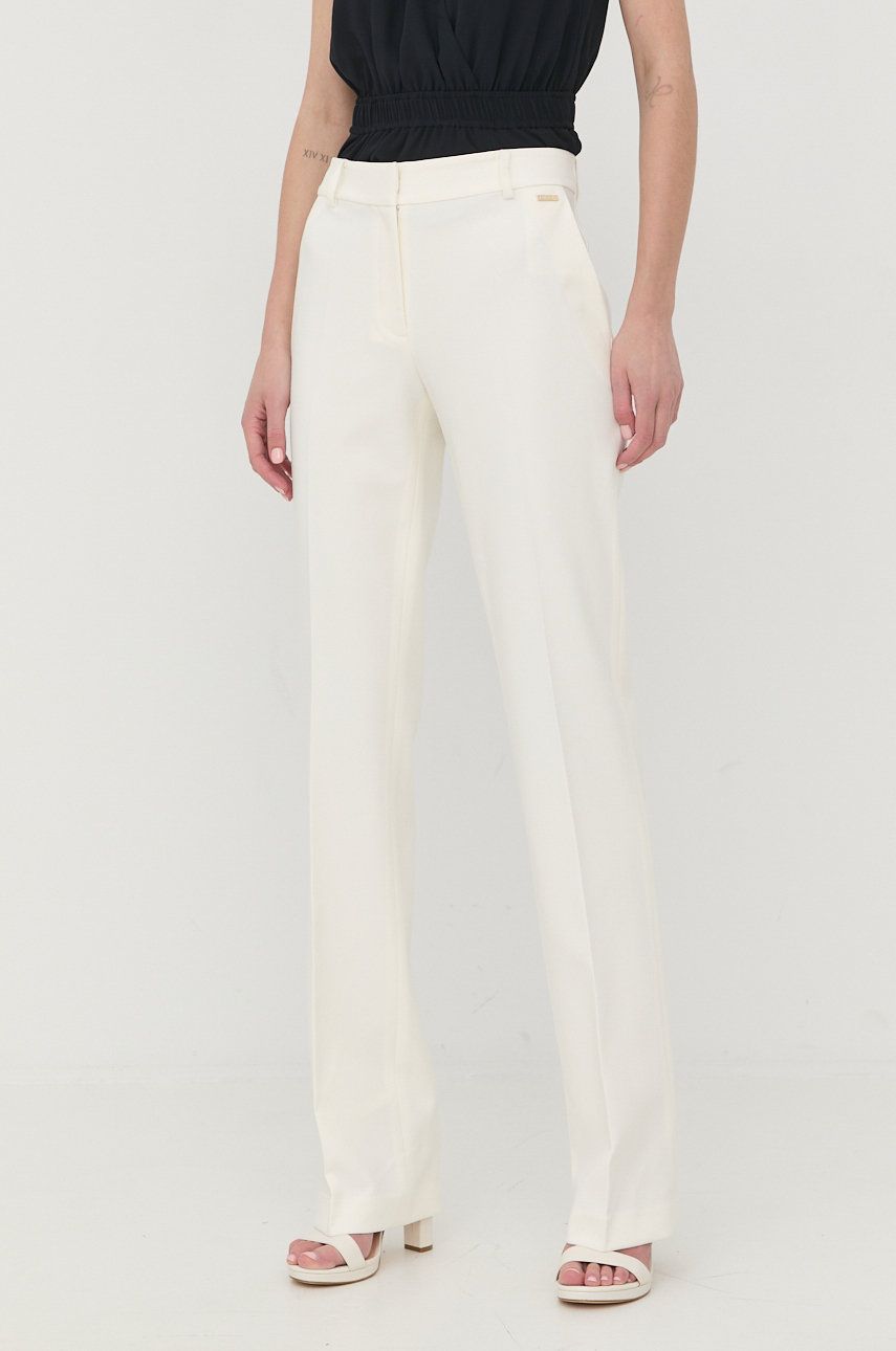Marciano Guess spodnie damskie kolor beżowy proste medium waist
