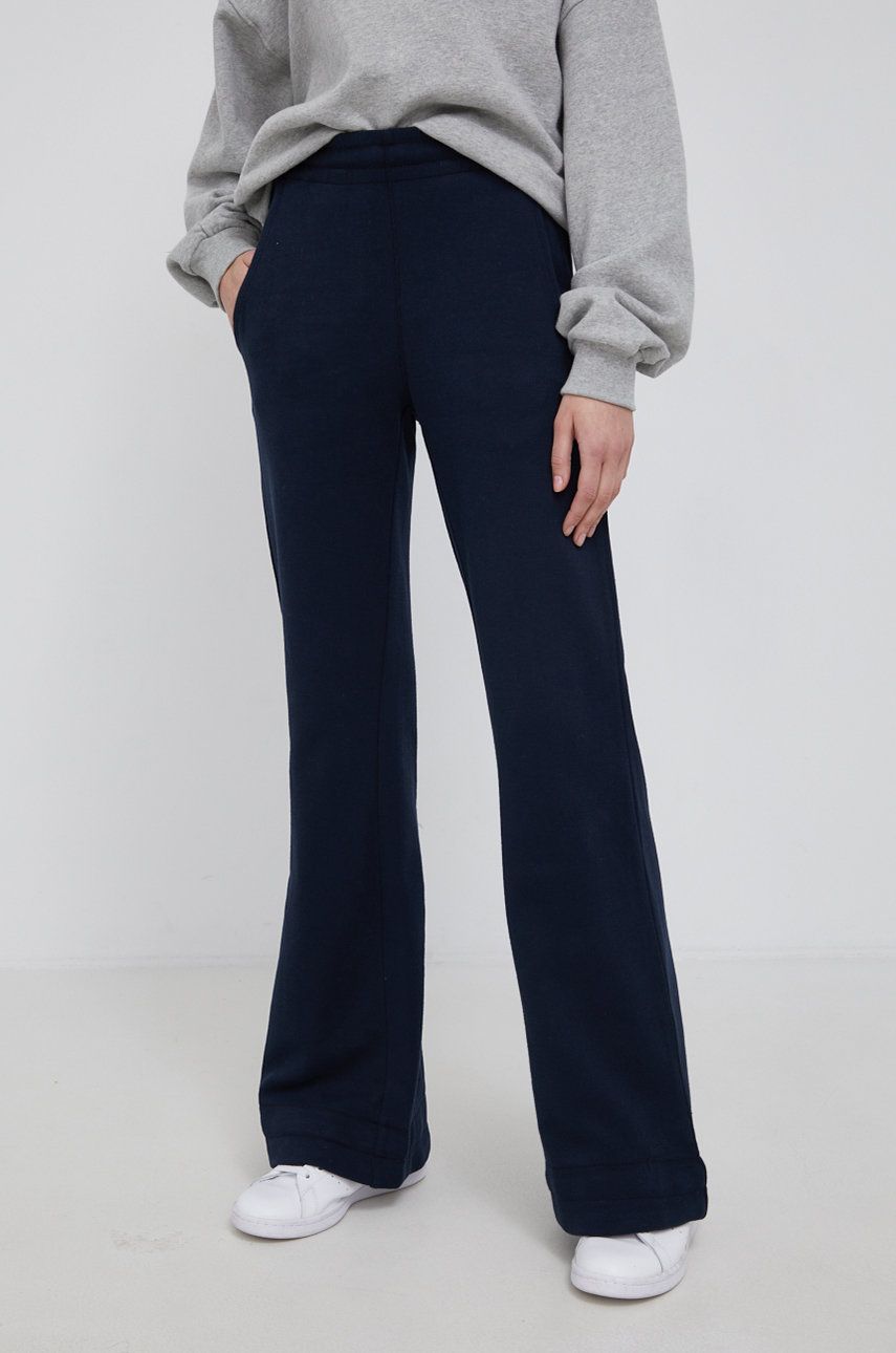 G-Star Raw Pantaloni de bumbac femei, culoarea albastru marin ANSWEAR