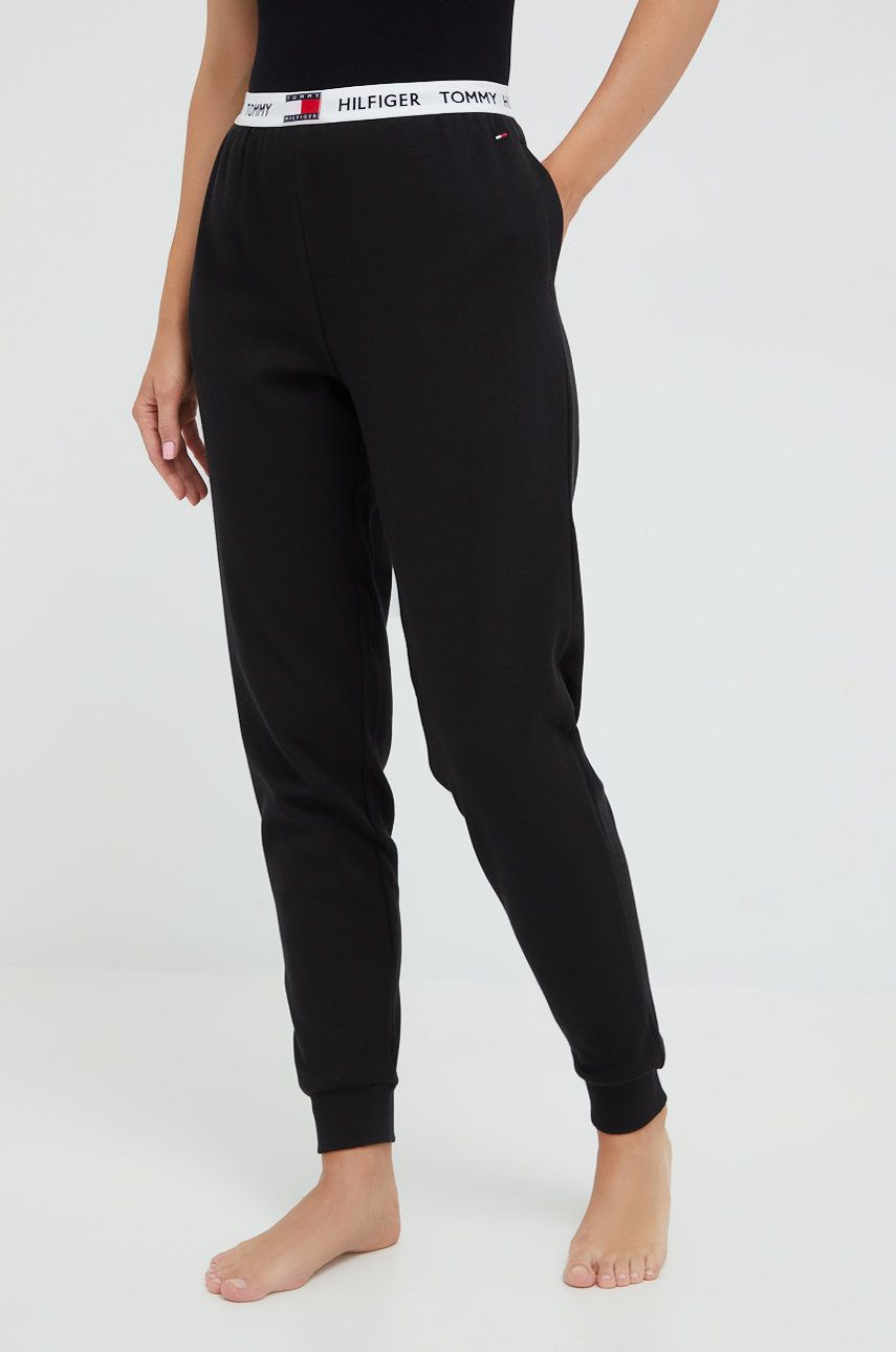 Tommy Hilfiger spodnie dresowe damskie kolor czarny gładkie