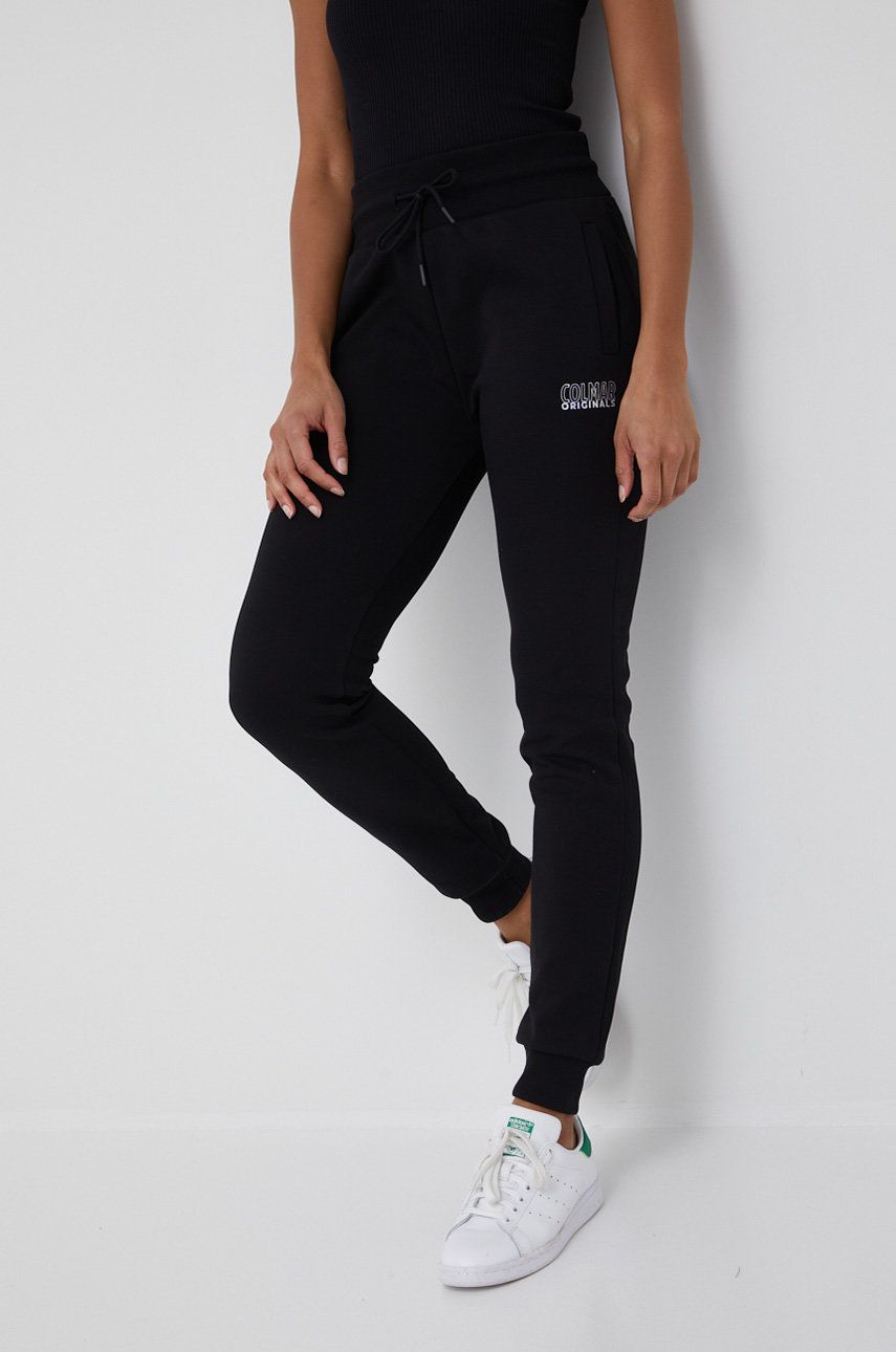 Colmar pantaloni femei, culoarea negru, cu imprimeu answear.ro