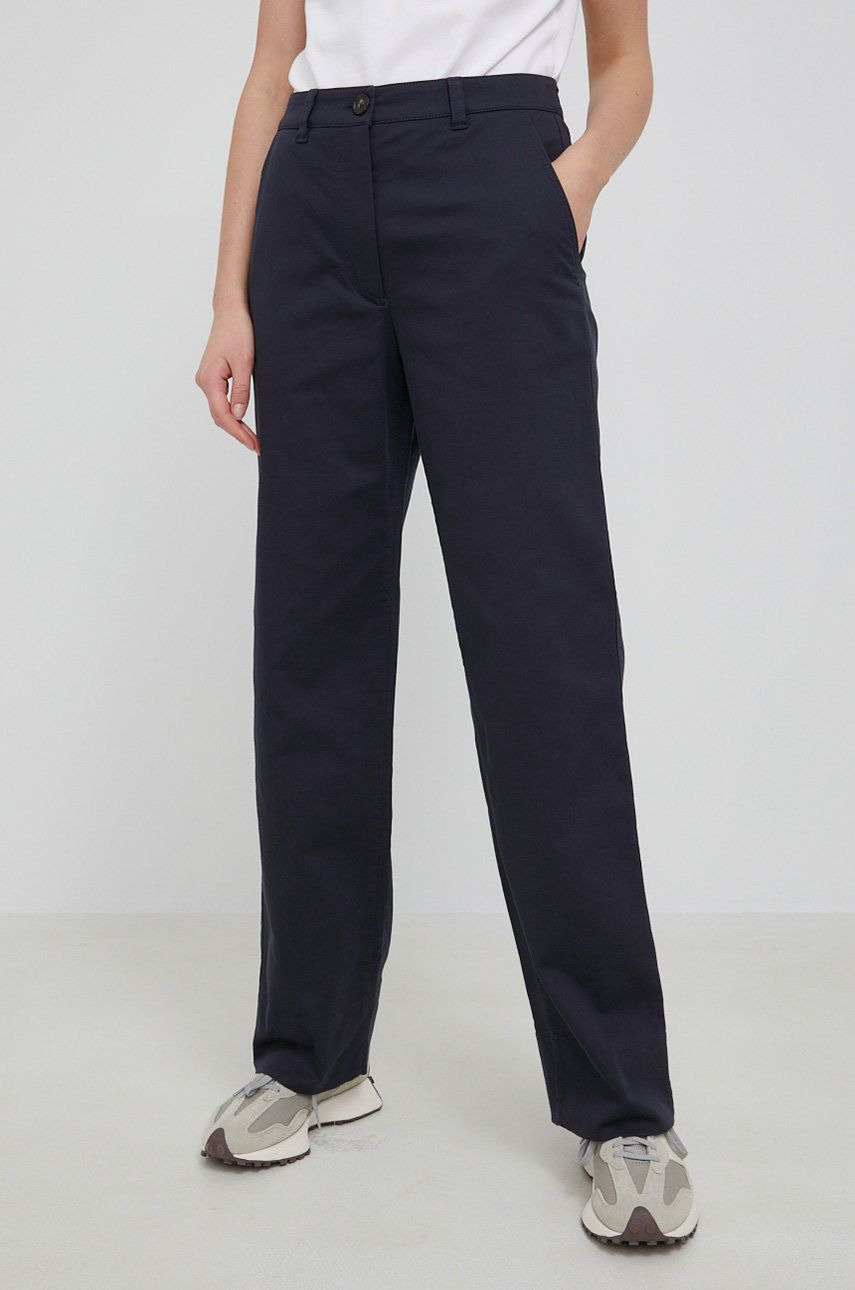 Marc O'polo Pantaloni Femei, Culoarea Albastru Marin, Drept, High Waist