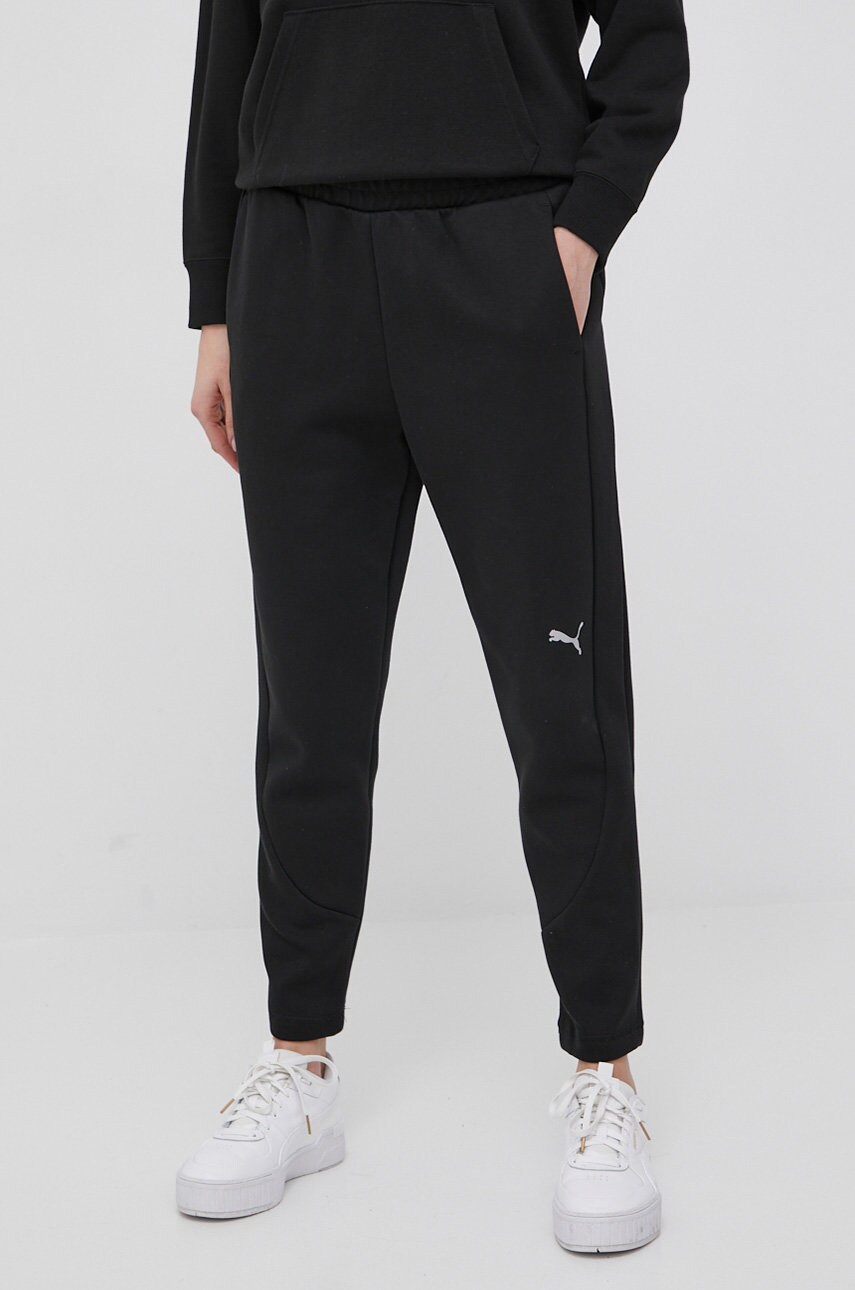 

Панталони Puma 84707601 дамски в черно с изчистен дизайн, Черен