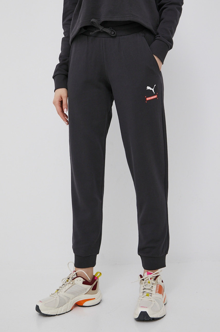 

Панталони Puma 847468 дамско в сиво с изчистен дизайн, Сив