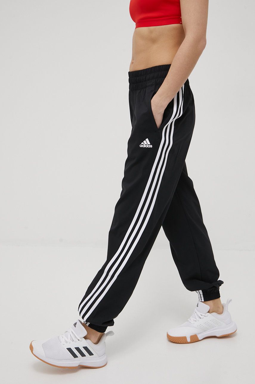 adidas Performance pantaloni H59081 femei, culoarea negru, jogger, high waist adidas imagine noua