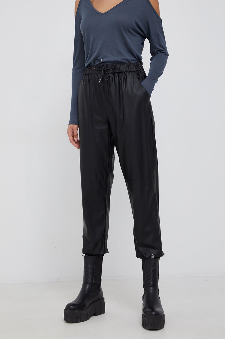 

Панталон Pepe Jeans Berry дамски в черно с кройка тип jogger, с висока талия, Черен