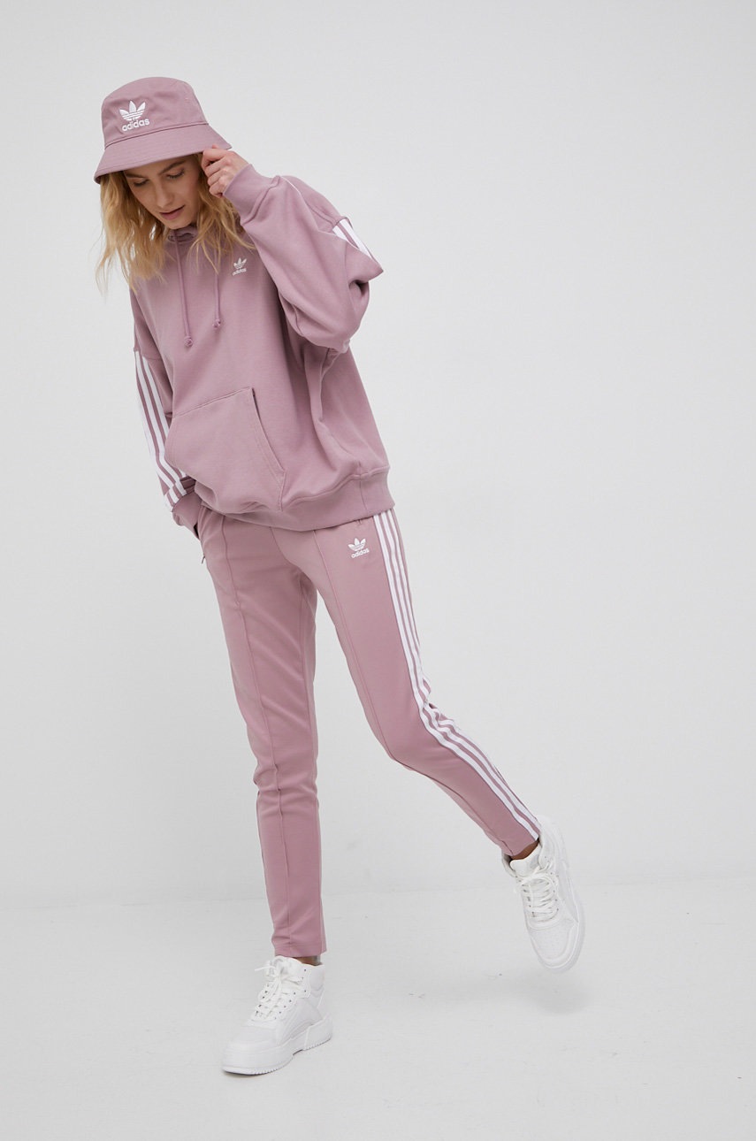 

Штани adidas Originals HF1993 жіночі колір рожевий однотонні