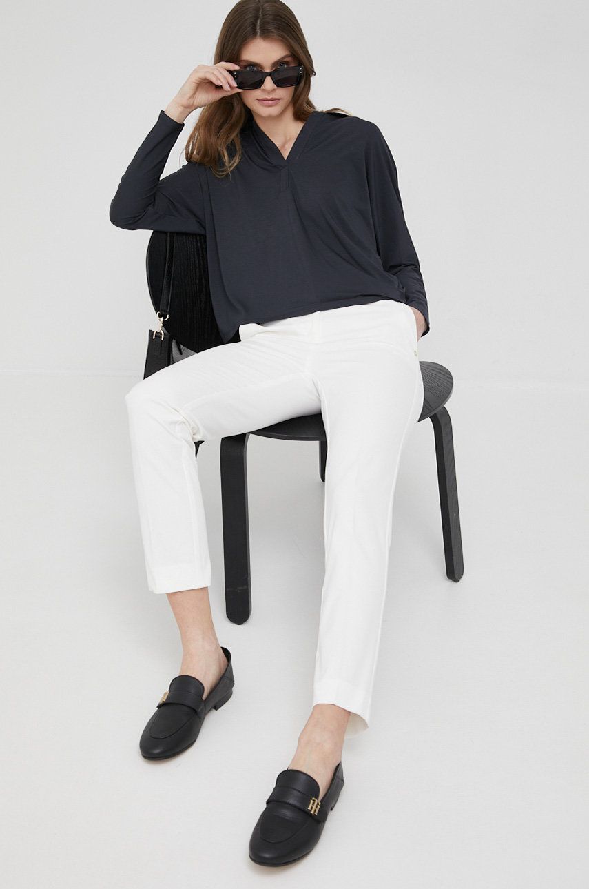 Pennyblack spodnie damskie kolor biały dopasowane medium waist