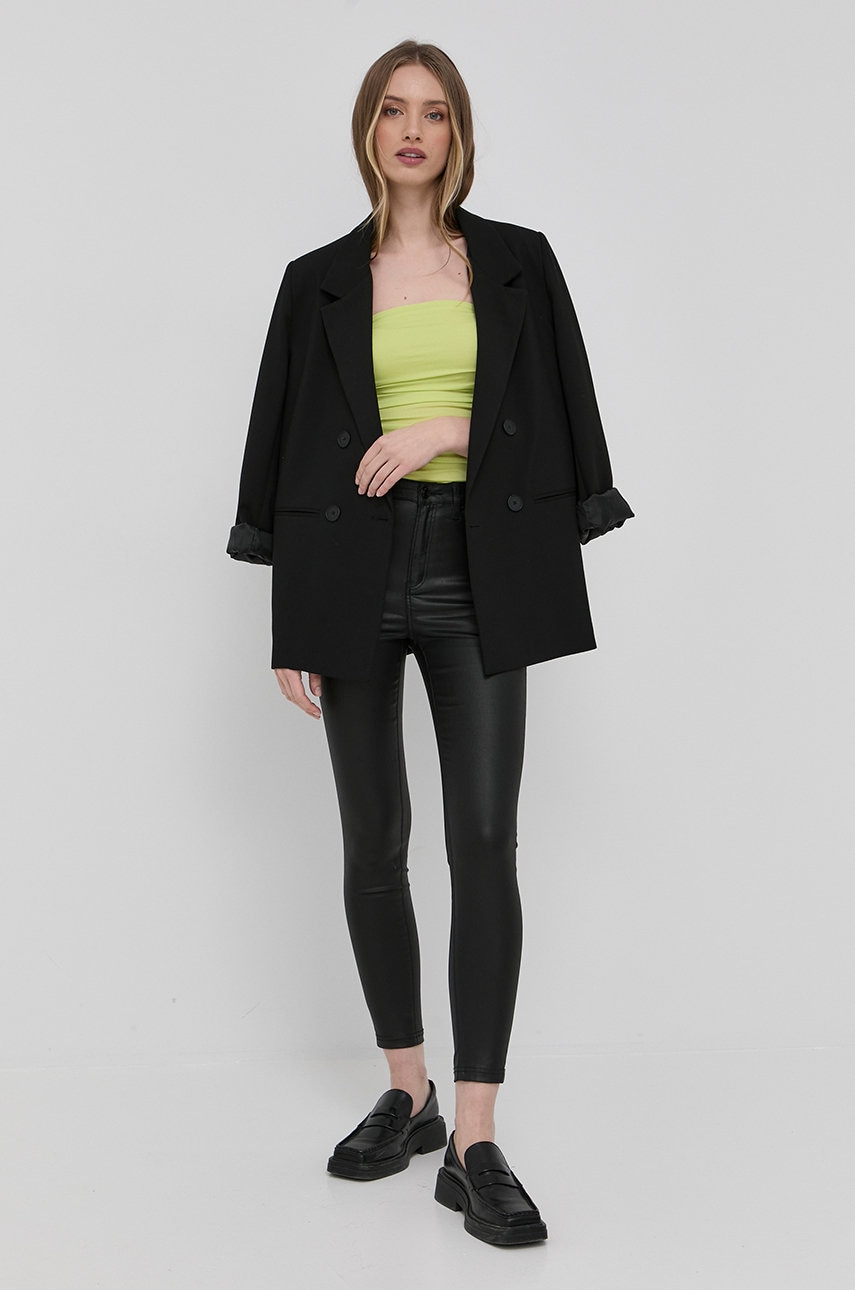 The Kooples Pantaloni Femei, Culoarea Negru, Mulata, High Waist