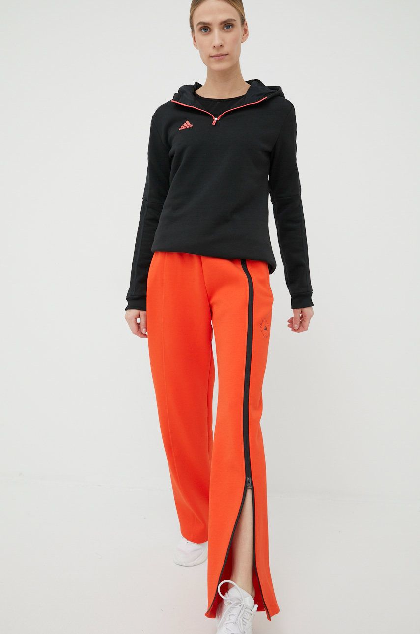 adidas by Stella McCartney spodnie dresowe damskie kolor pomarańczowy z nadrukiem