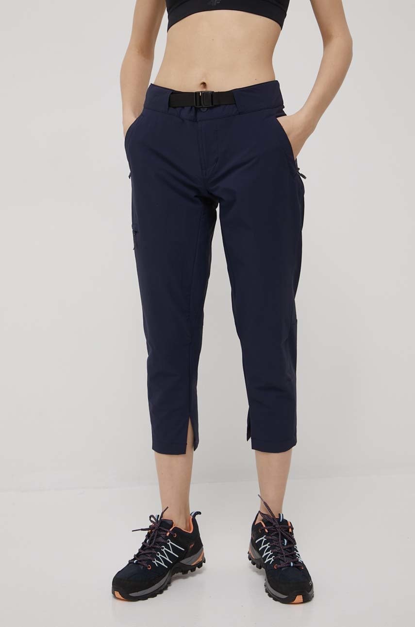 Columbia pantaloni de exterior Muir Pass Ii femei, culoarea albastru marin