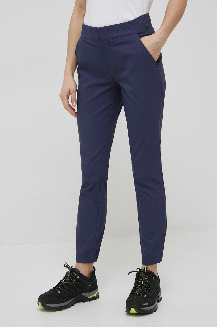 Columbia pantaloni de exterior Firwood Camp Ii femei, culoarea albastru marin, drept, medium waist answear.ro