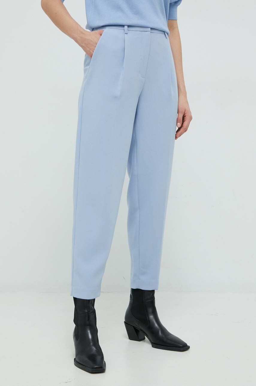 Bruuns Bazaar pantaloni femei, drept, high waist answear.ro answear.ro