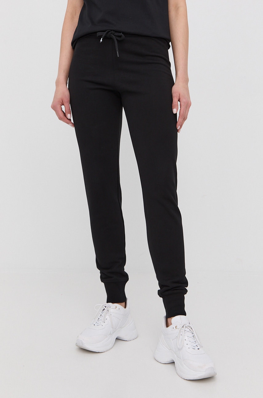 Love Moschino pantaloni femei, culoarea negru, neted