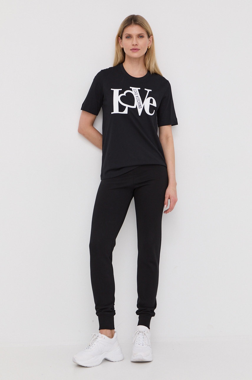 

Штани Love Moschino жіночі колір чорний однотонні