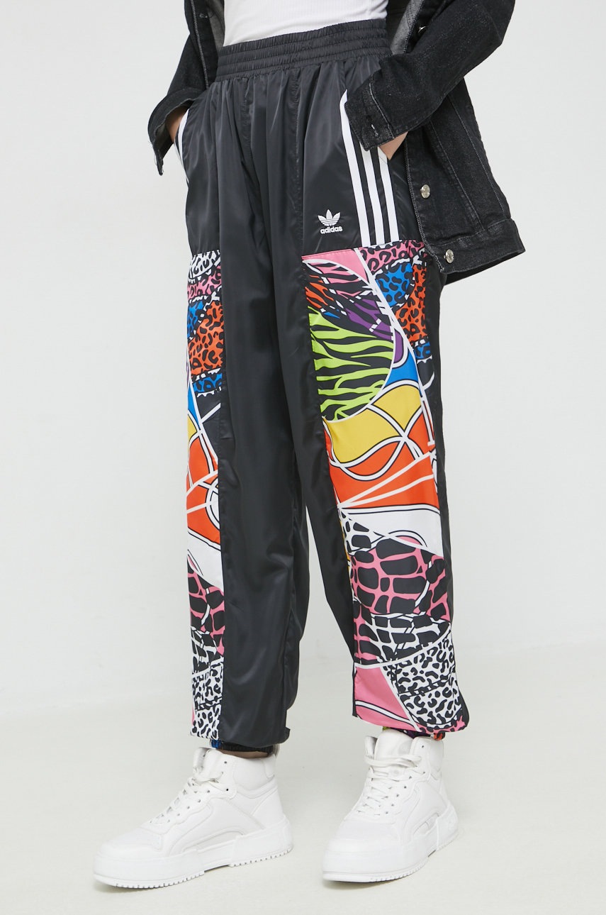 

Спортивные штаны adidas Originals женские цвет чёрный с узором