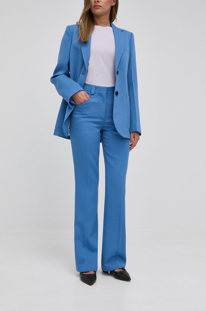 Victoria Beckham pantaloni de lana femei, lat, high waist