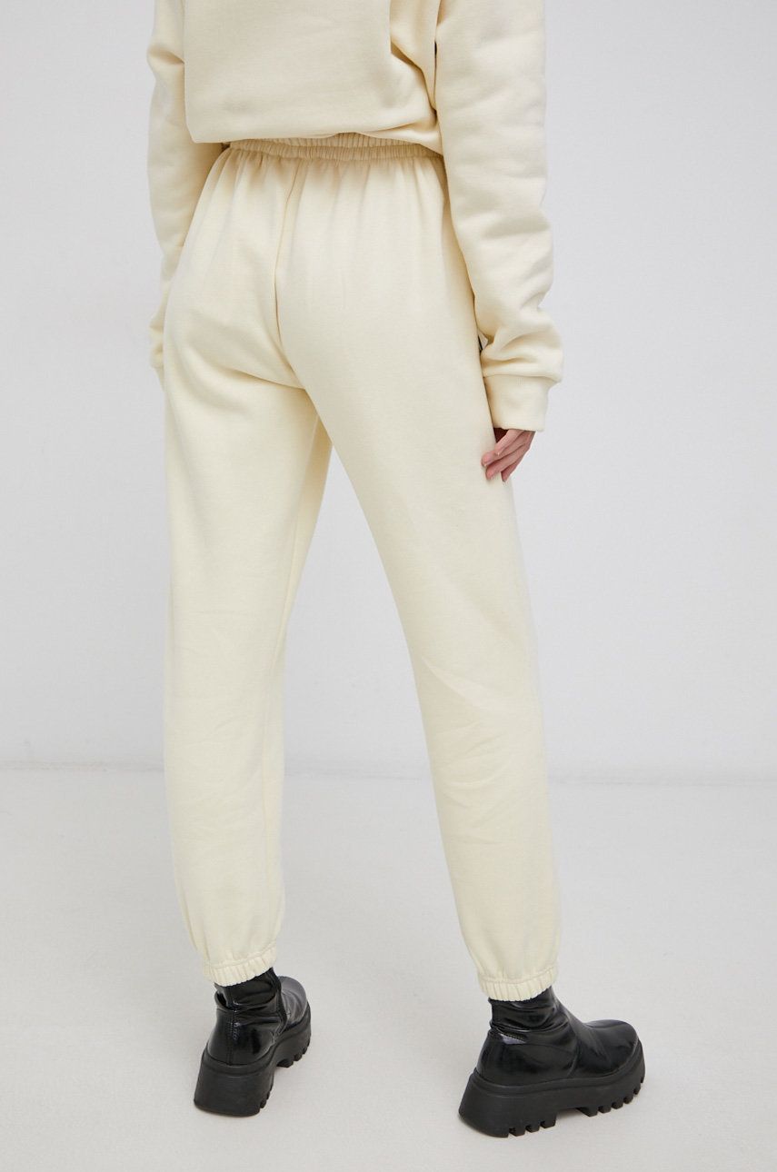 OCAY Pantaloni De Bumbac Femei, Culoarea Galben, Cu Imprimeu