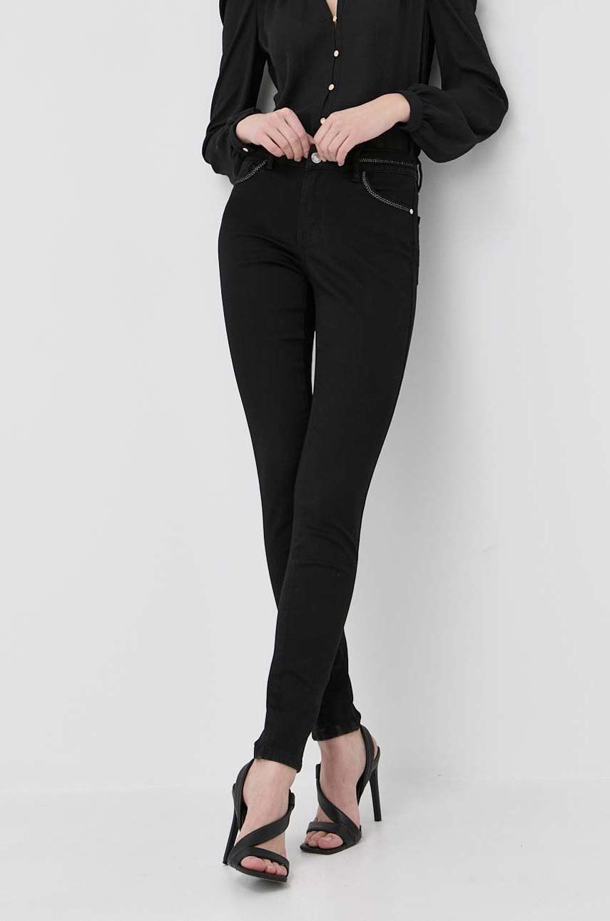 Morgan pantaloni femei, culoarea negru, mulata, high waist answear.ro imagine noua 2022